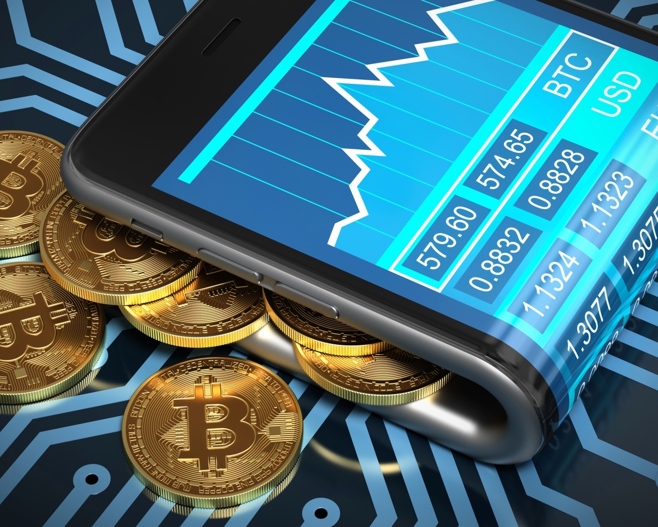 Fondo de pantalla Bitcoin Smartphone 1280x1024