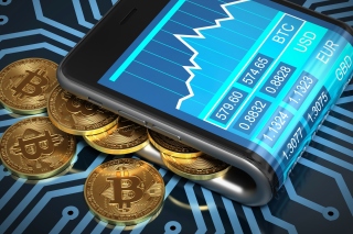 Bitcoin Smartphone Picture for Android, iPhone and iPad