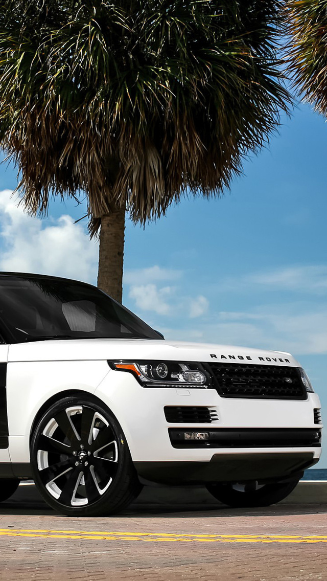 Das Range Rover White Wallpaper 640x1136