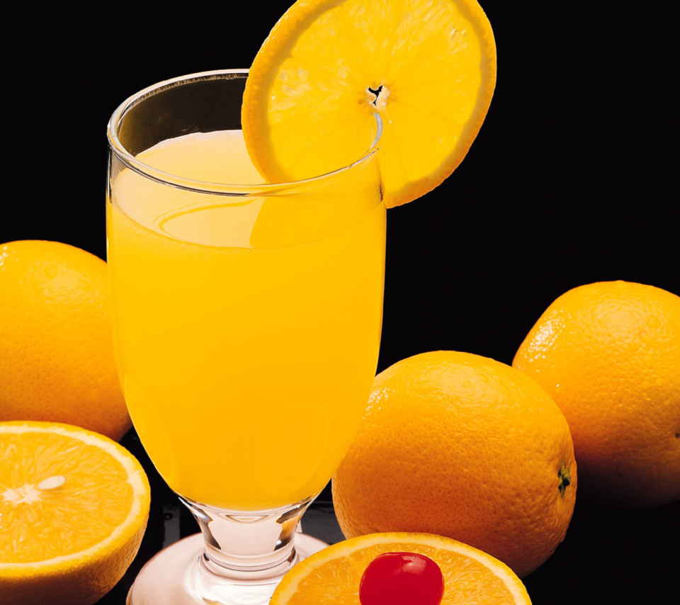 Das Fresh Orange Juice Wallpaper 960x854
