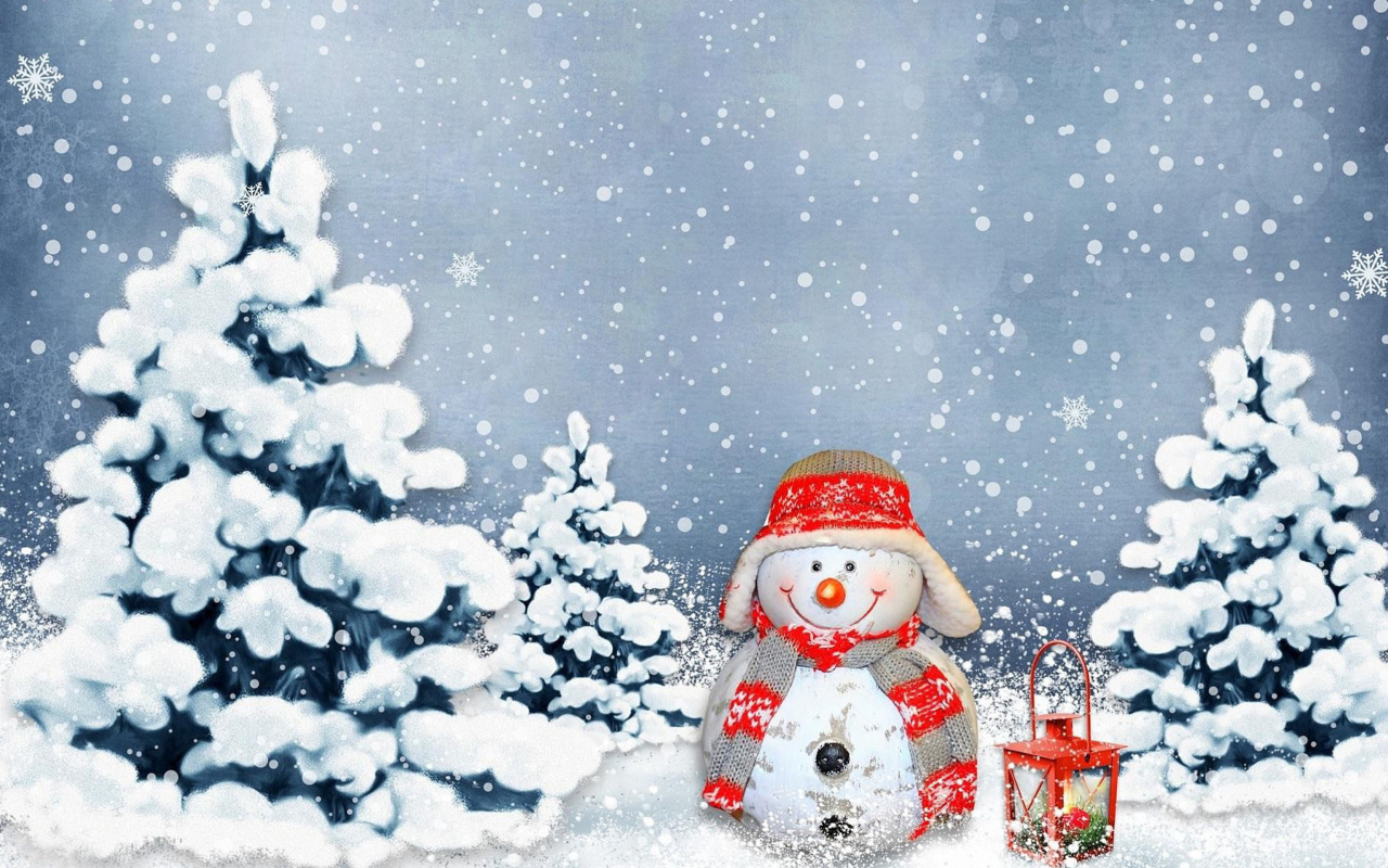 Screenshot №1 pro téma Frosty Snowman for Xmas 1280x800