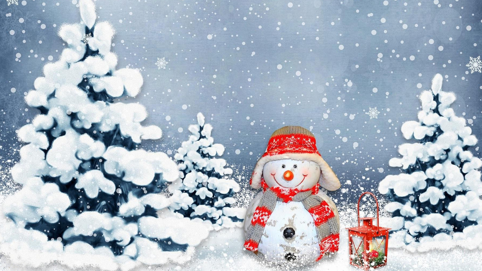 Frosty Snowman for Xmas wallpaper 1600x900