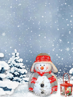 Das Frosty Snowman for Xmas Wallpaper 240x320