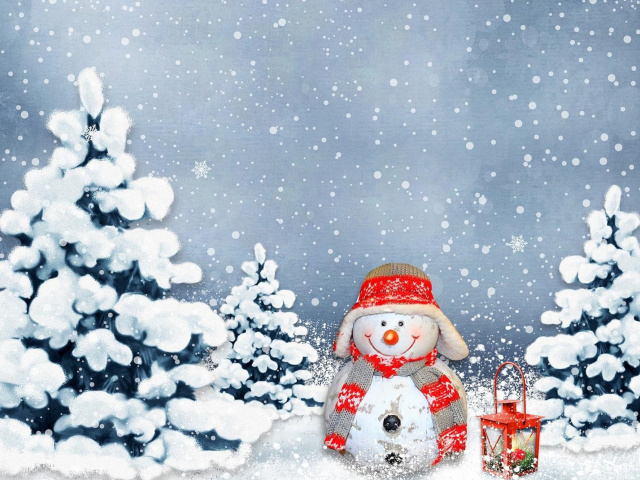 Frosty Snowman for Xmas wallpaper 640x480