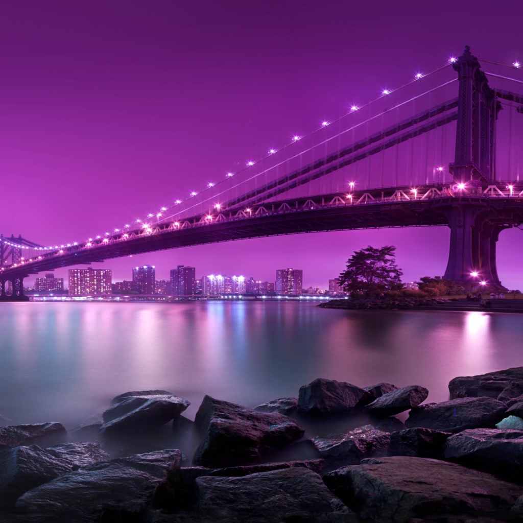 Das Manhattan Bridge New York City Wallpaper 1024x1024
