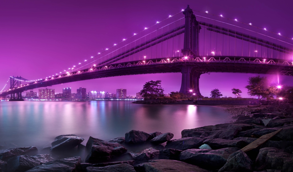 Das Manhattan Bridge New York City Wallpaper 1024x600