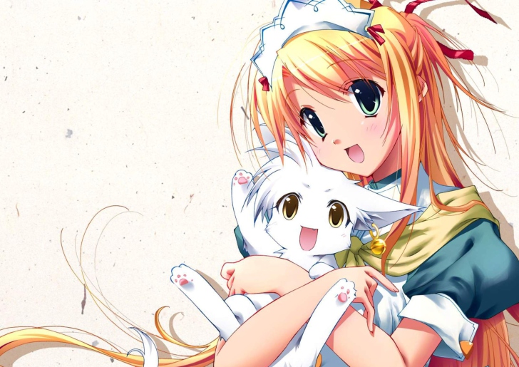 Screenshot №1 pro téma Girl Holding Kitty - Bukatsu Kikaku