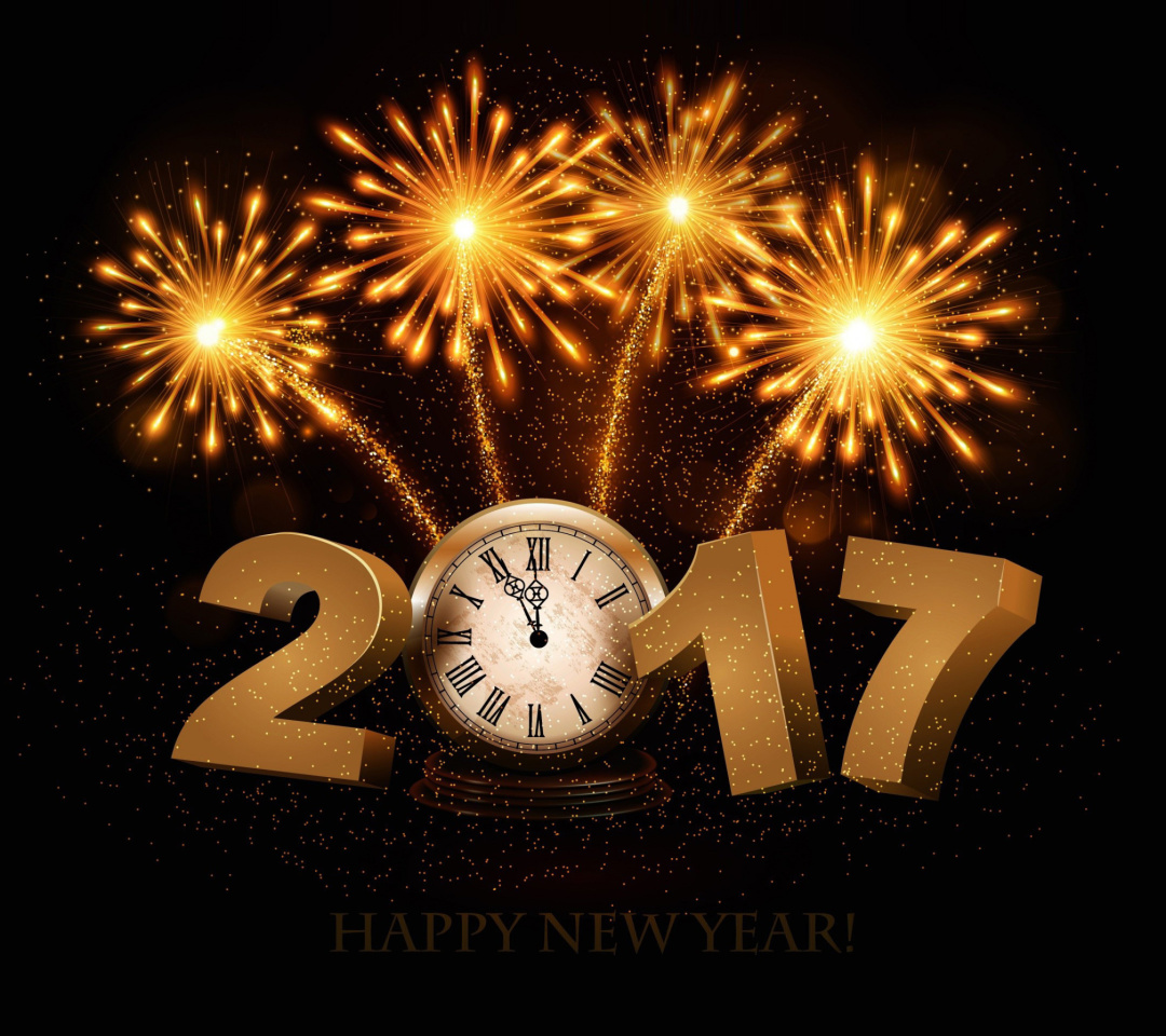 Sfondi 2017 New Year fireworks 1080x960