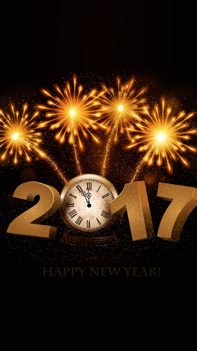 Fondo de pantalla 2017 New Year fireworks 640x1136