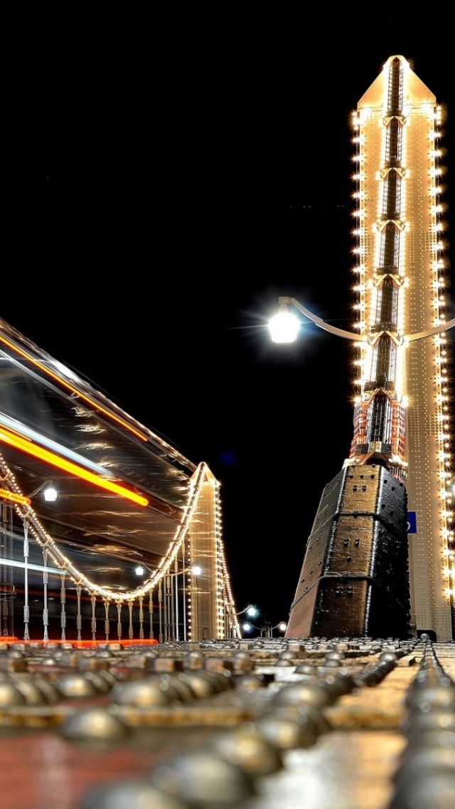 Fondo de pantalla Night City Photo with Long Exposure 640x1136