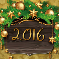 Happy New Year 2016 Golden Style wallpaper 208x208