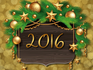 Sfondi Happy New Year 2016 Golden Style 320x240