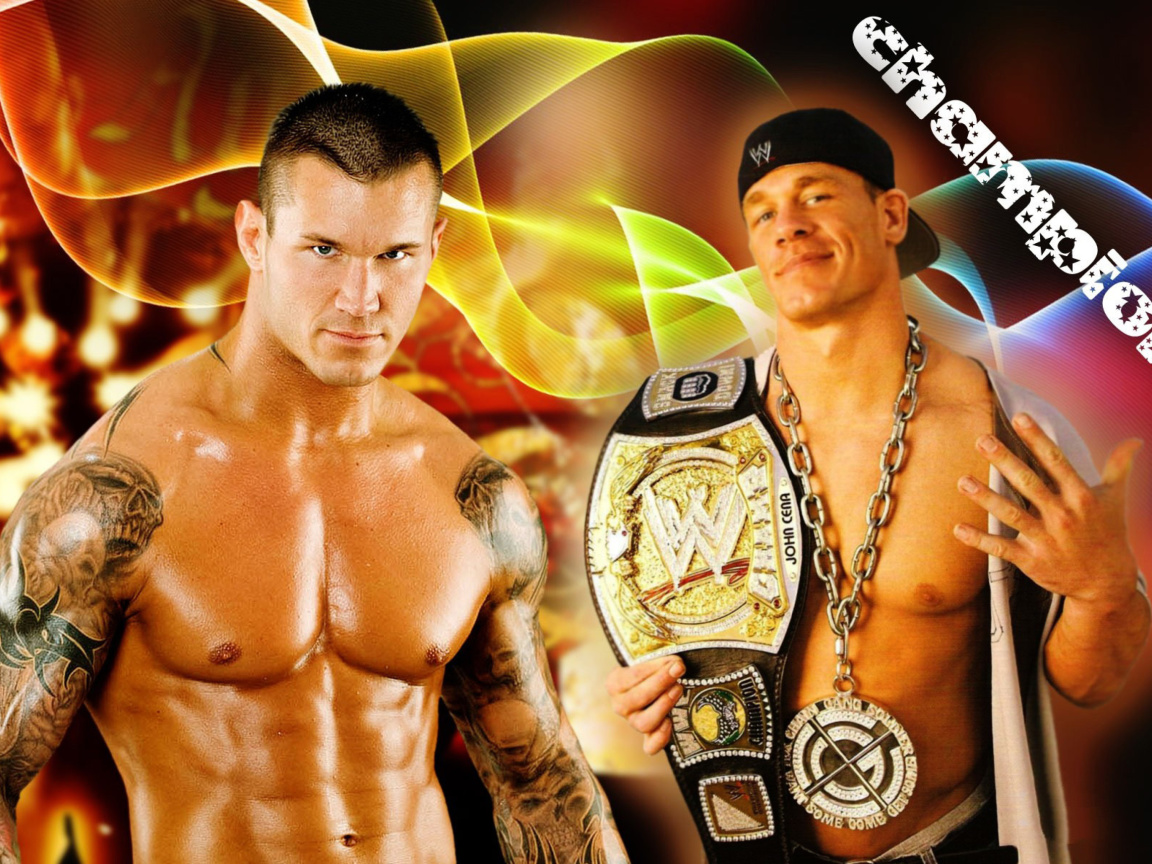 Sfondi John Cena vs Randy Orton 1152x864