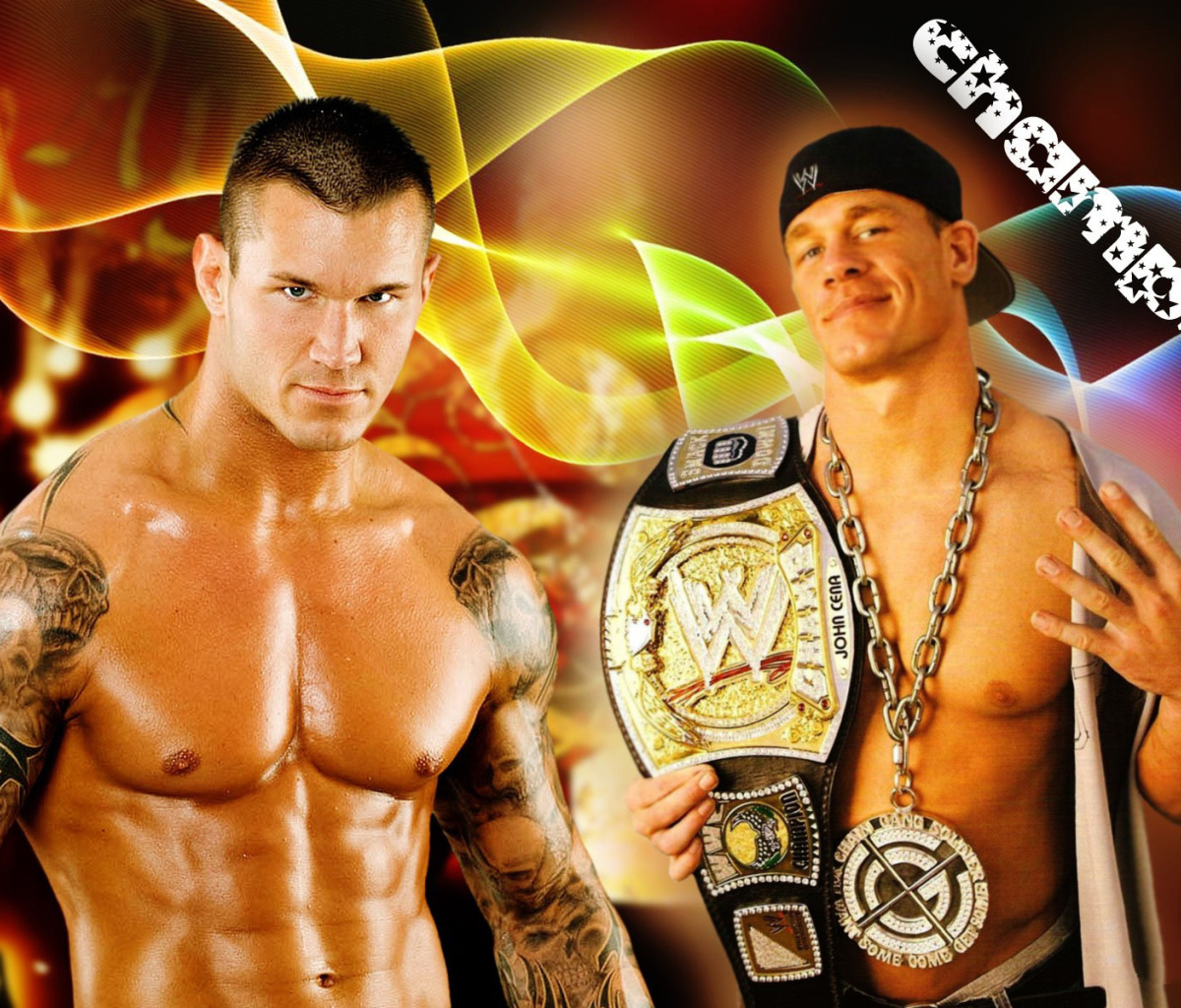 Fondo de pantalla John Cena vs Randy Orton 1200x1024