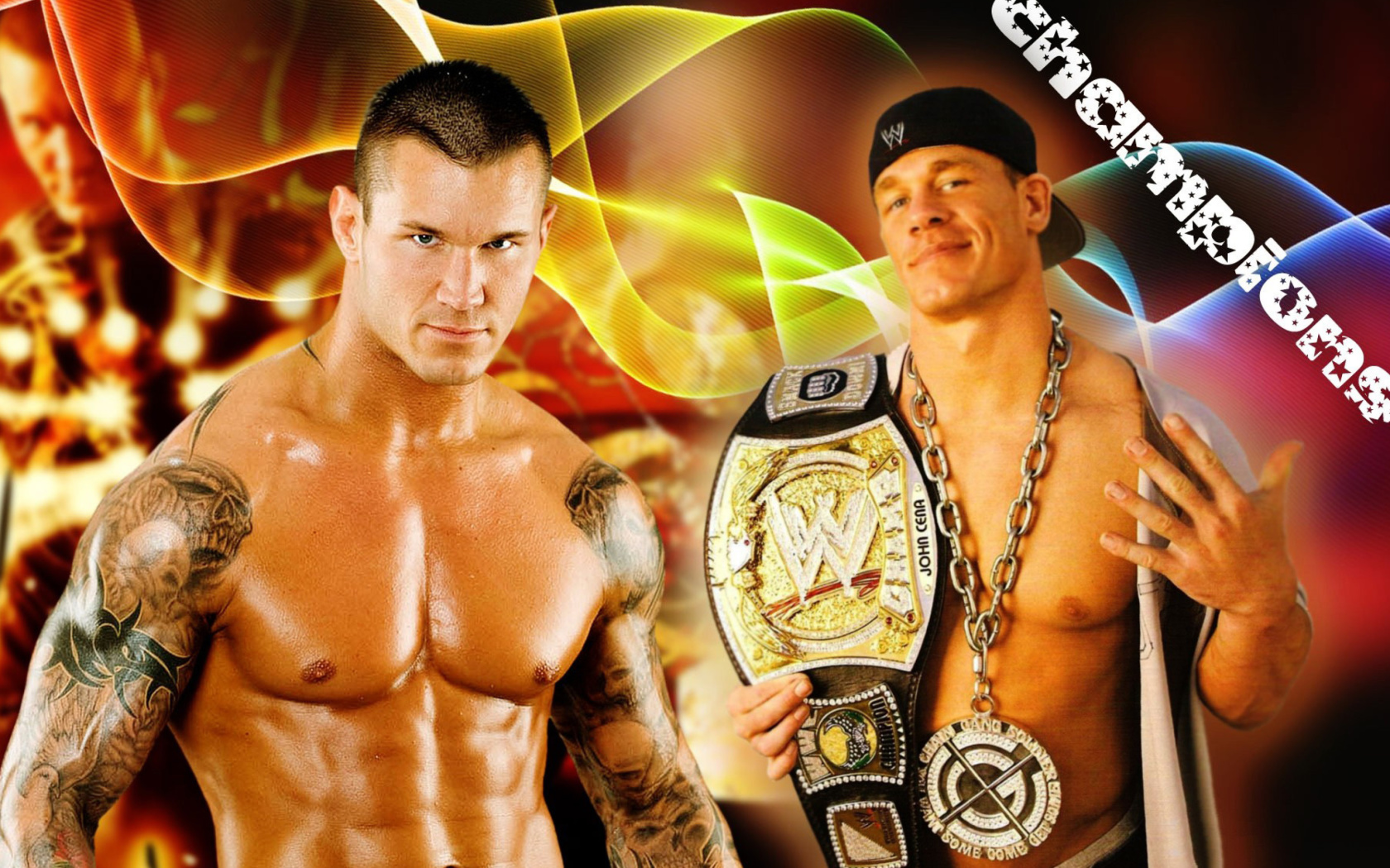 Обои John Cena vs Randy Orton 1680x1050