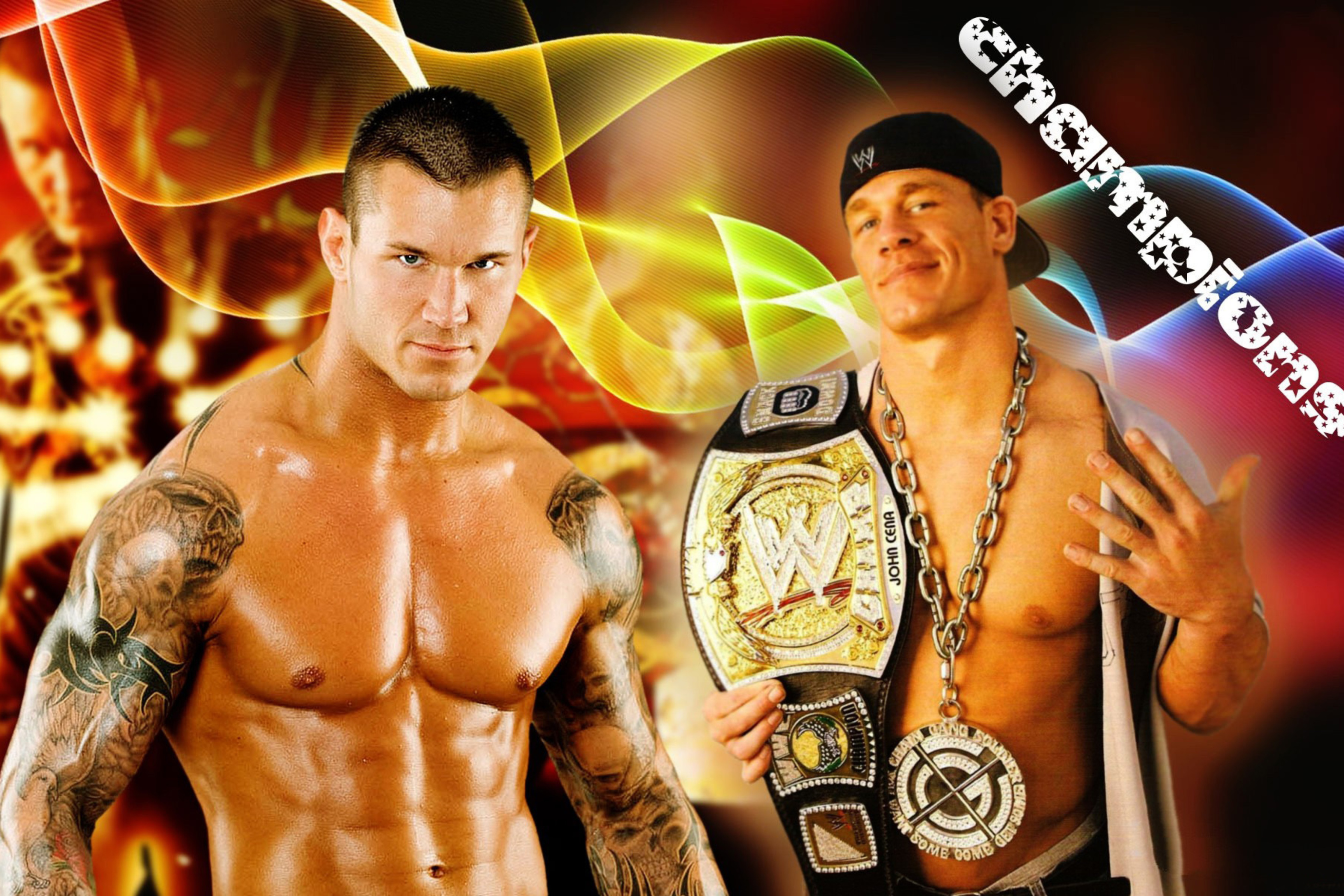 Fondo de pantalla John Cena vs Randy Orton 2880x1920