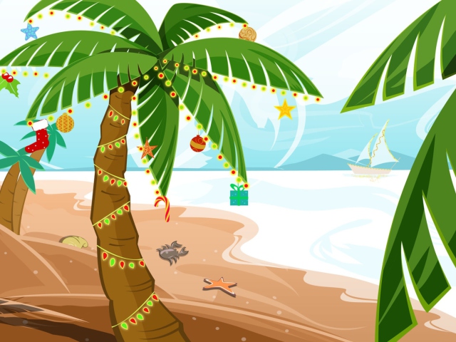 Tropical Christmas wallpaper 640x480