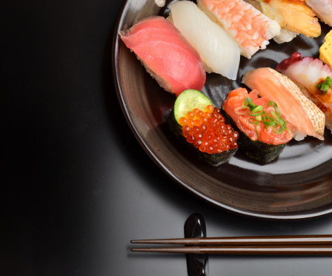 Sushi Plate wallpaper 480x400