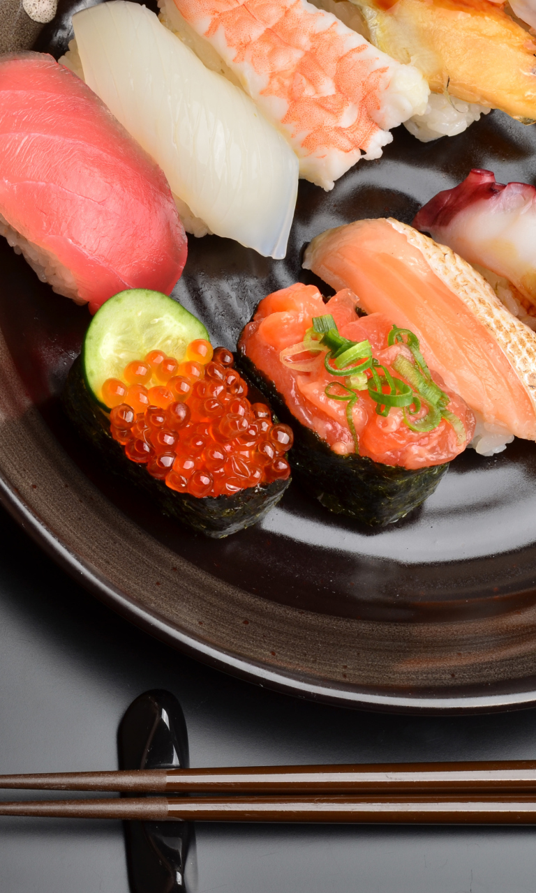 Fondo de pantalla Sushi Plate 768x1280
