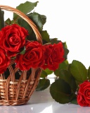 Das Basket with Roses Wallpaper 128x160