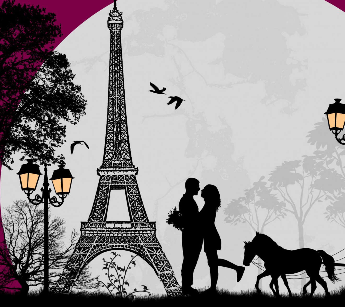Обои Paris City Of Love 1440x1280