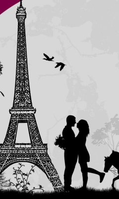 Das Paris City Of Love Wallpaper 240x400