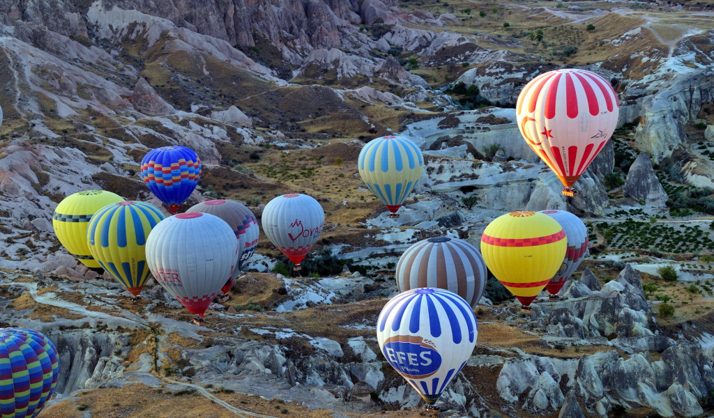 Hot air ballooning Cappadocia wallpaper 1024x600