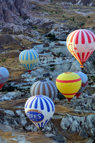 Hot air ballooning Cappadocia wallpaper 320x480