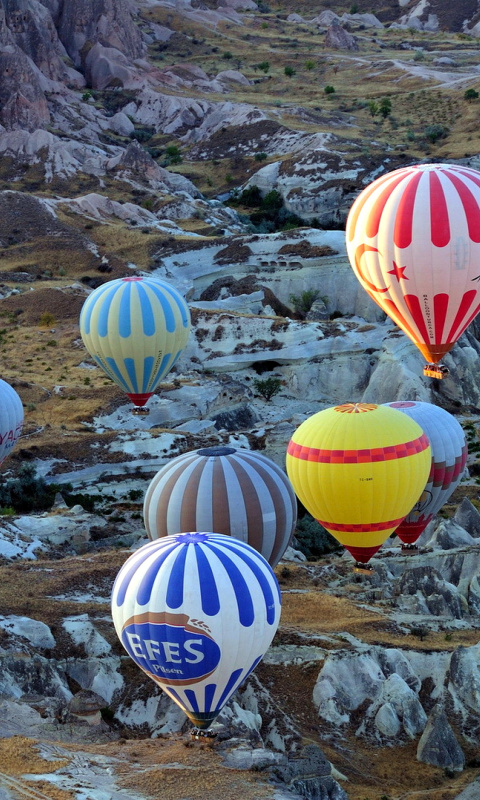 Hot air ballooning Cappadocia wallpaper 480x800