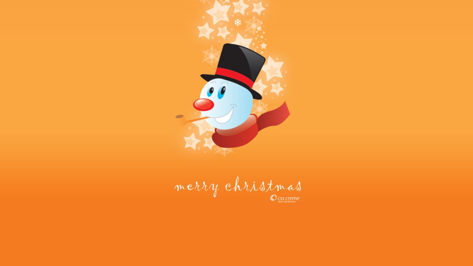 Das Merry Christmas Orange Wallpaper 1600x900
