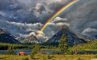Rainbow In Sky - Obrázkek zdarma 