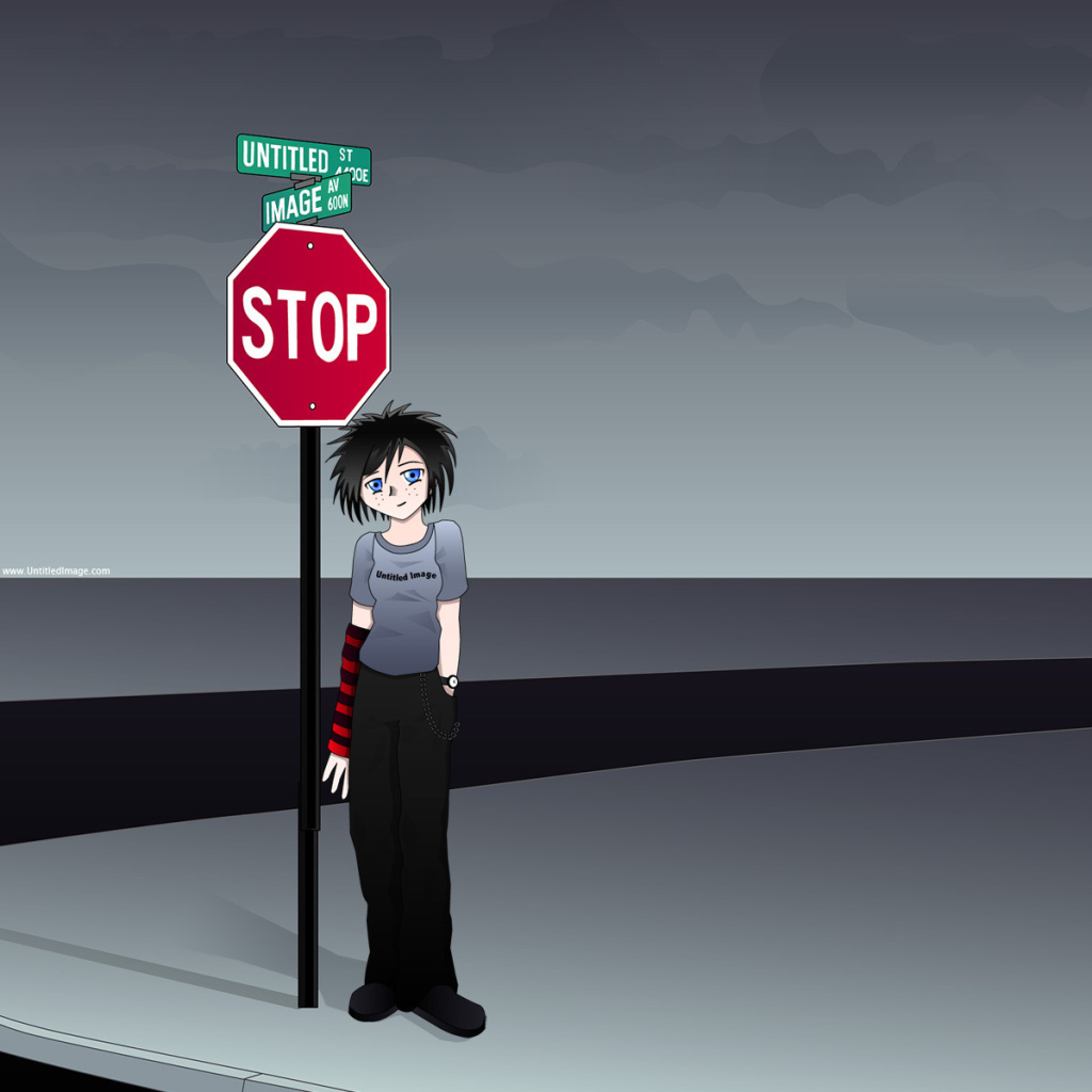 Stop Sign and Crossroad wallpaper 1024x1024