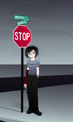 Stop Sign and Crossroad wallpaper 240x400