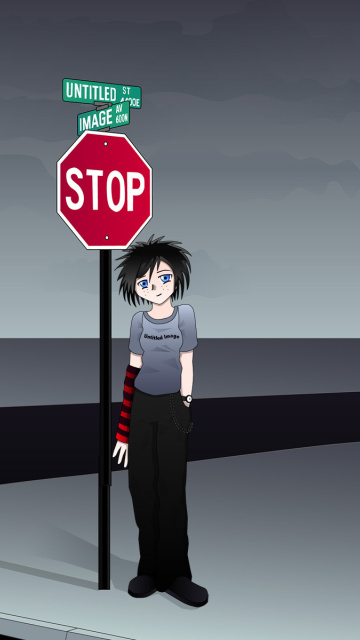 Stop Sign and Crossroad wallpaper 360x640