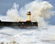 Crazy Storm And Old Lighthouse wallpaper 220x176