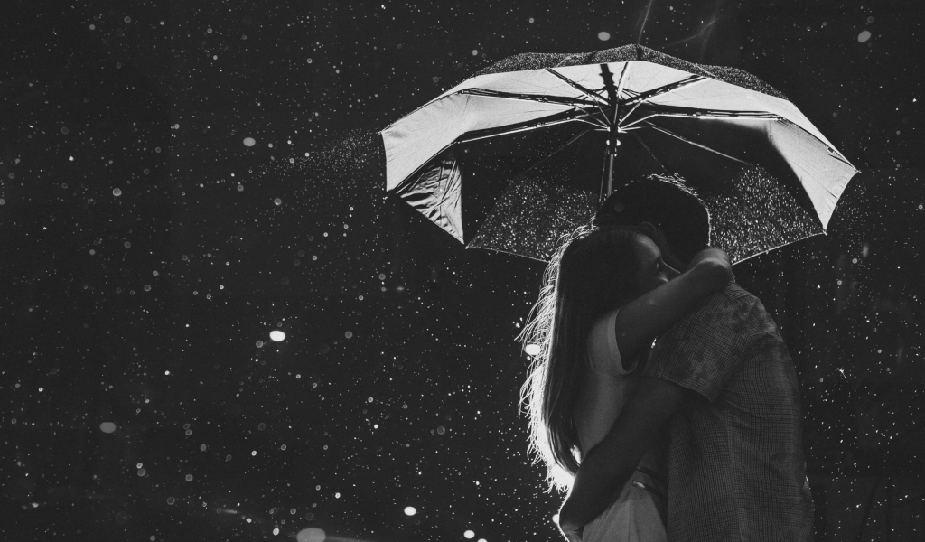 Screenshot №1 pro téma Black And White Rain Hug 1024x600