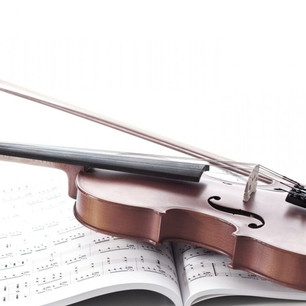 Обои Violin and sheet music 1024x1024