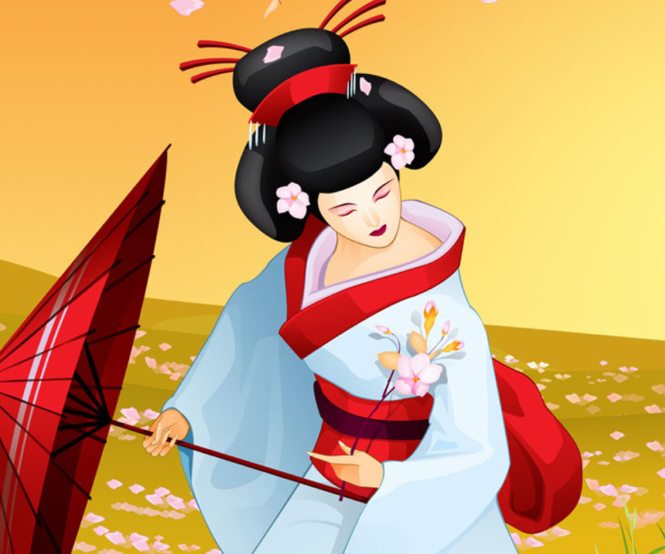 Geisha wallpaper 960x800