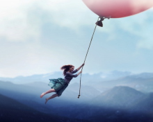 Screenshot №1 pro téma Girl Flying With Magic Balloon 220x176