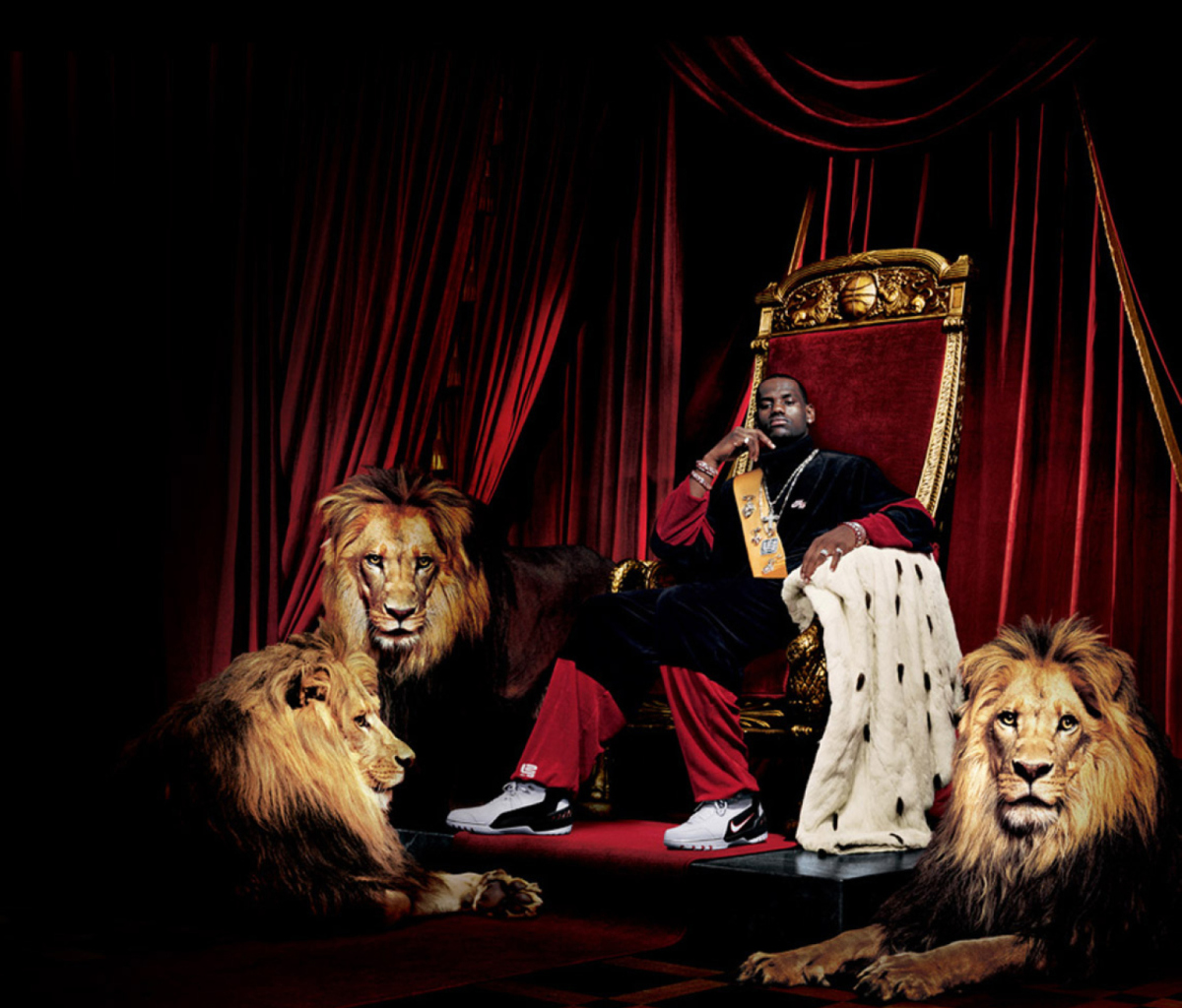 Screenshot №1 pro téma Lebron James With Lions 1200x1024