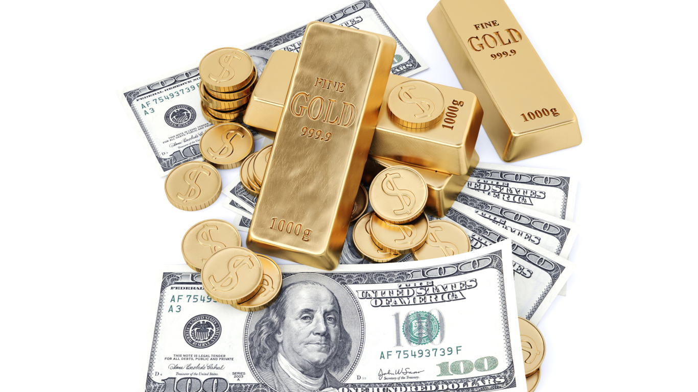 Sfondi Money And Gold 1366x768