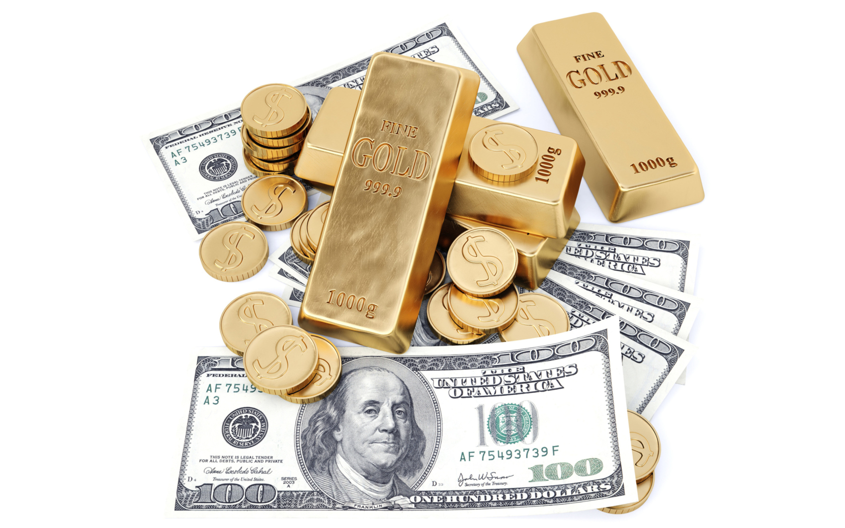 Money And Gold wallpaper 1680x1050