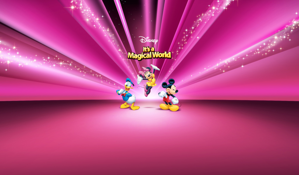 Disney Characters Pink Wallpaper screenshot #1 1024x600