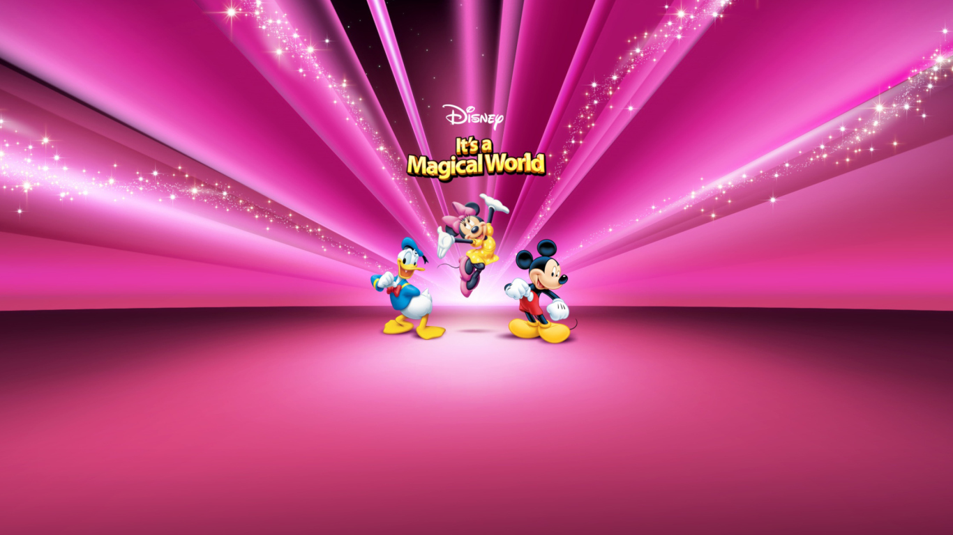 Das Disney Characters Pink Wallpaper Wallpaper 1366x768