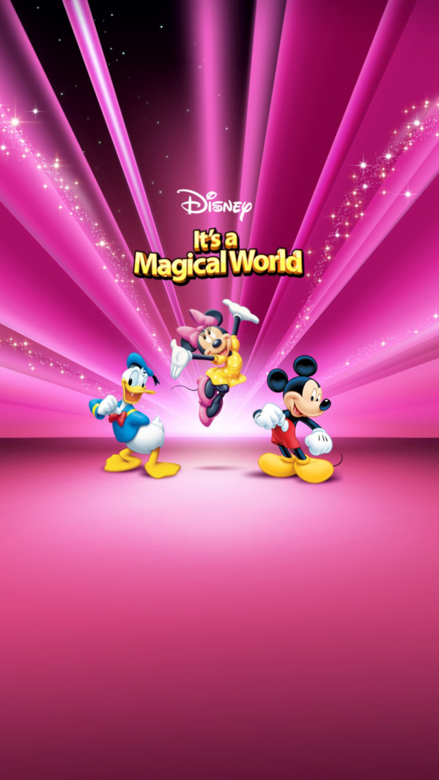 Disney Characters Pink Wallpaper screenshot #1 640x1136