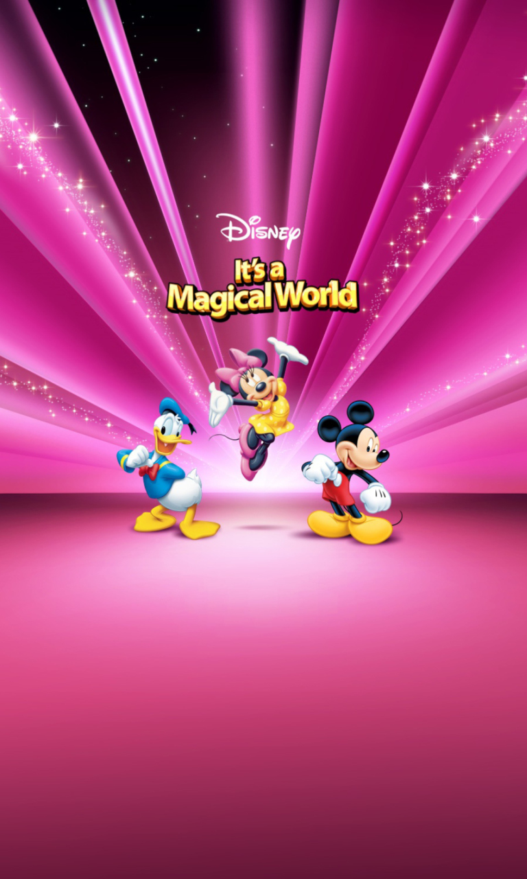 Sfondi Disney Characters Pink Wallpaper 768x1280