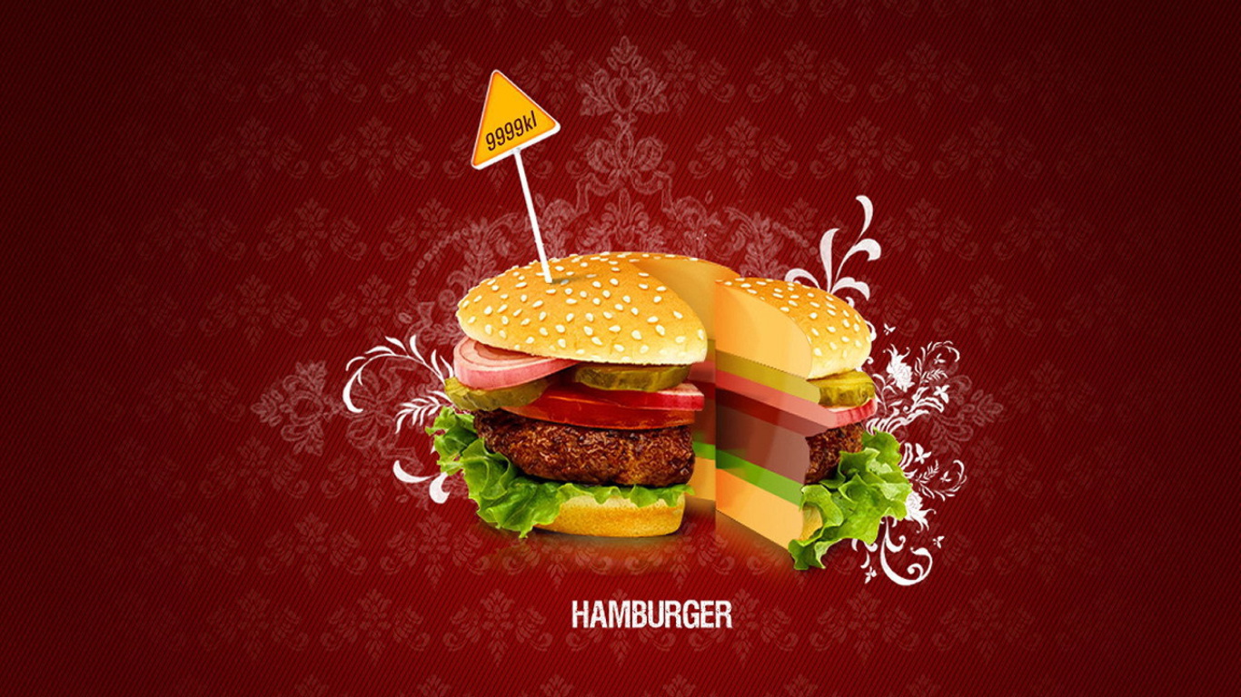 Обои Hamburger 1366x768