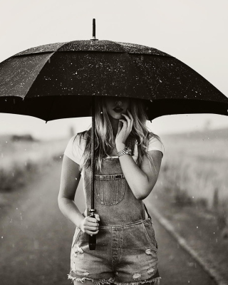 Girl Under Umbrella - Obrázkek zdarma pro 360x640