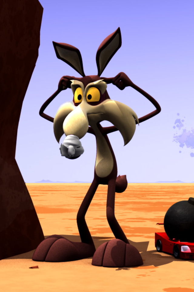 Wile E Coyote and Road Runner wallpaper 640x960