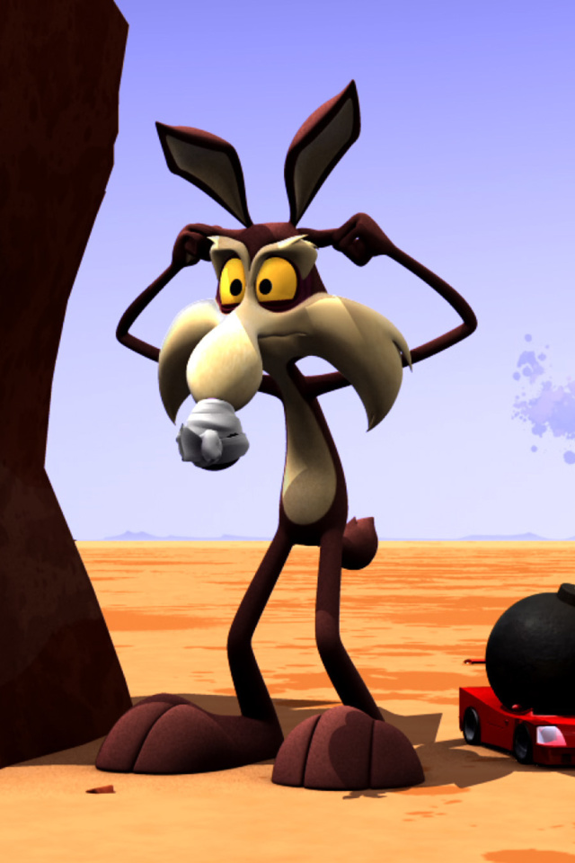 Обои Wile E Coyote and Road Runner 640x960